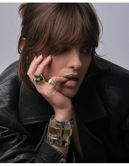 SIGAL Bracelet SIG18 Stripes Gold & Black