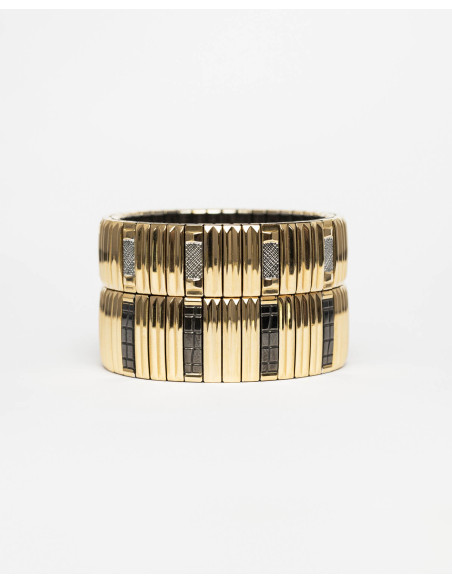 SIGAL Bracelet SIG18 Stripes Gold & Black