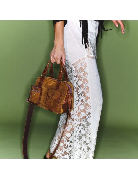 CLARIS VIROT Sac RITCHIE Cuir Tabac