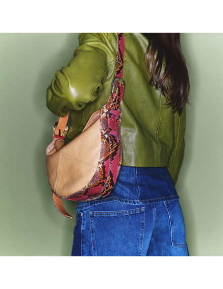 CLARIS VIROT Sac ESTELLE Python Rosavande