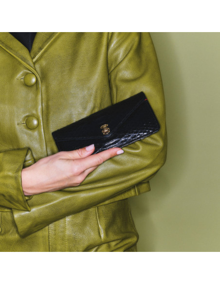 CLARIS VIROT Portefeuille ALEX LONG Python noir