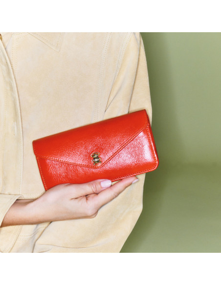 CLARIS VIROT Portefeuille ALEX LONG Coquelicot