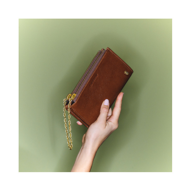 CLARIS VIROT Porte Monnaie ACHILLE Tabac