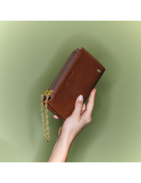 CLARIS VIROT Porte Monnaie ACHILLE Tabac