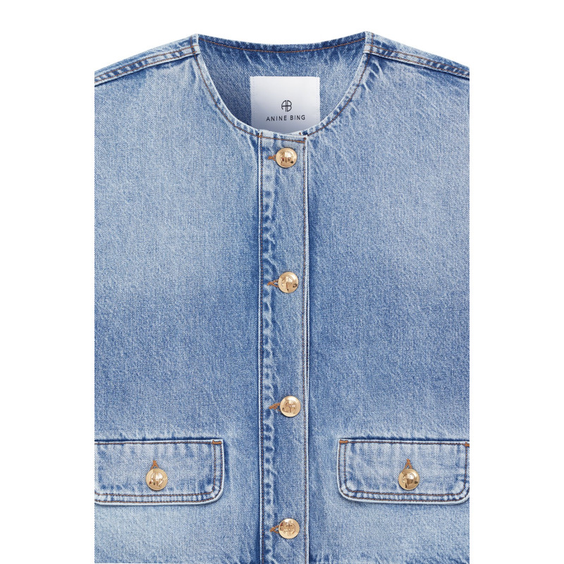 ANINE BING Veste en Jean BLANCHE