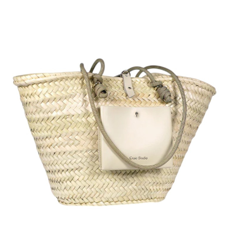 CRAIE STUDIO Panier CALANQUES Creme Rayon