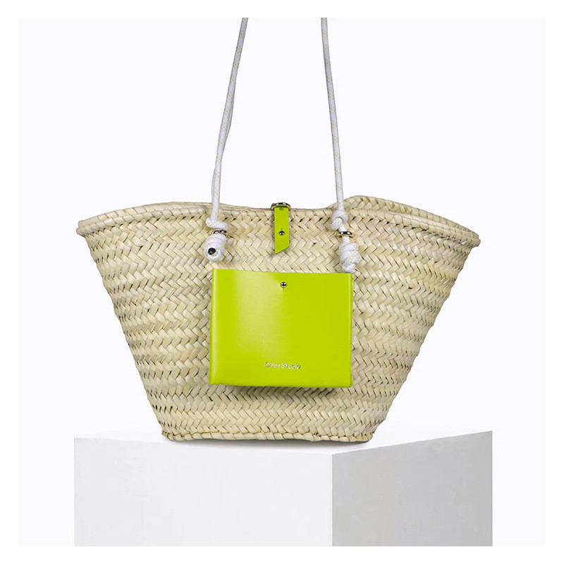 CRAIE STUDIO Panier CALANQUES Lime Poussin