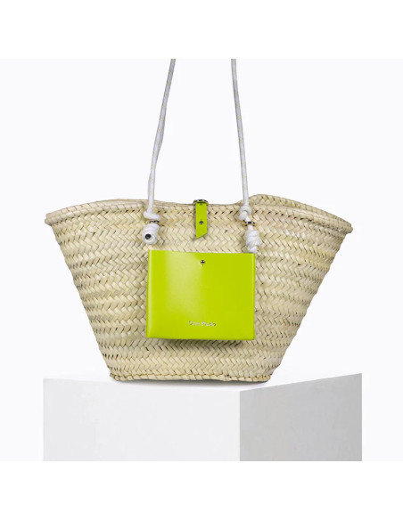 CRAIE STUDIO Panier CALANQUES Lime Poussin