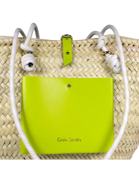 CRAIE STUDIO Panier CALANQUES Lime Poussin