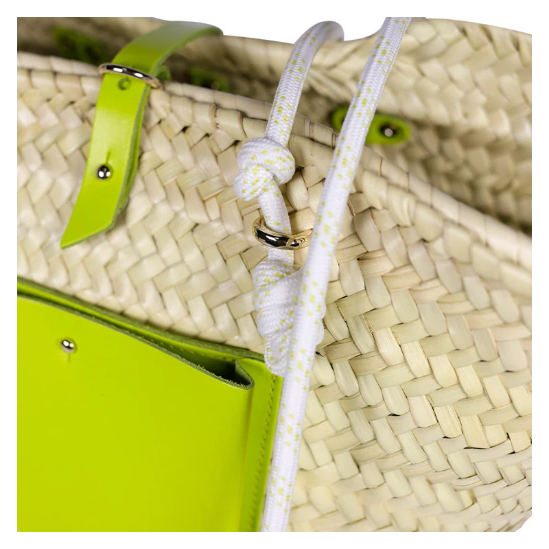 CRAIE STUDIO Panier CALANQUES Lime Poussin
