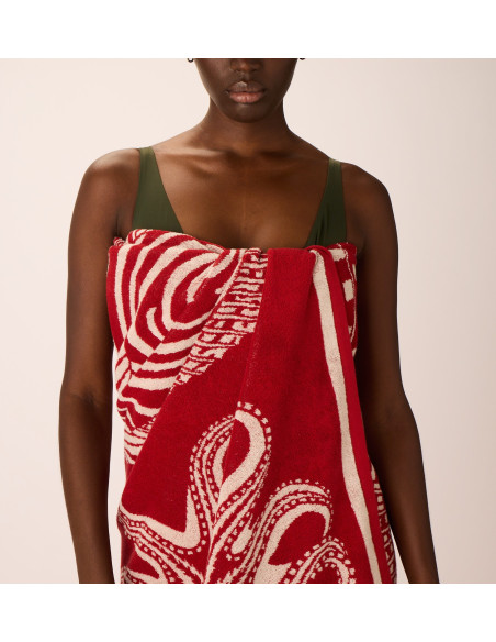 INOUÏ EDITIONS Serviette de Plage POSEÏDON Rouge