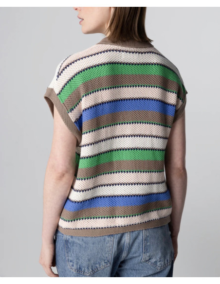 MAJESTIC FILATURES Polo Rayé Multicolore