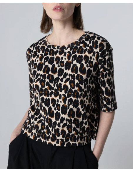 MAJESTIC FILATURES T-Shirt Léopard