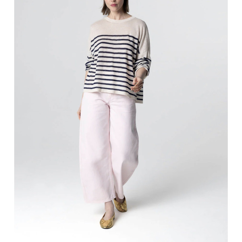 MAJESTIC FILATURES Pull en Lin Blue Moon