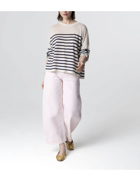 MAJESTIC FILATURES Pull en Lin Blue Moon