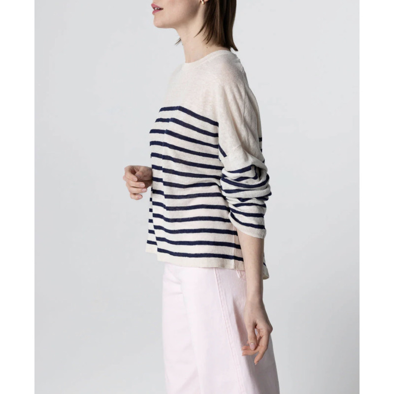 MAJESTIC FILATURES Pull en Lin Blue Moon