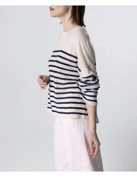 MAJESTIC FILATURES Pull en Lin Blue Moon