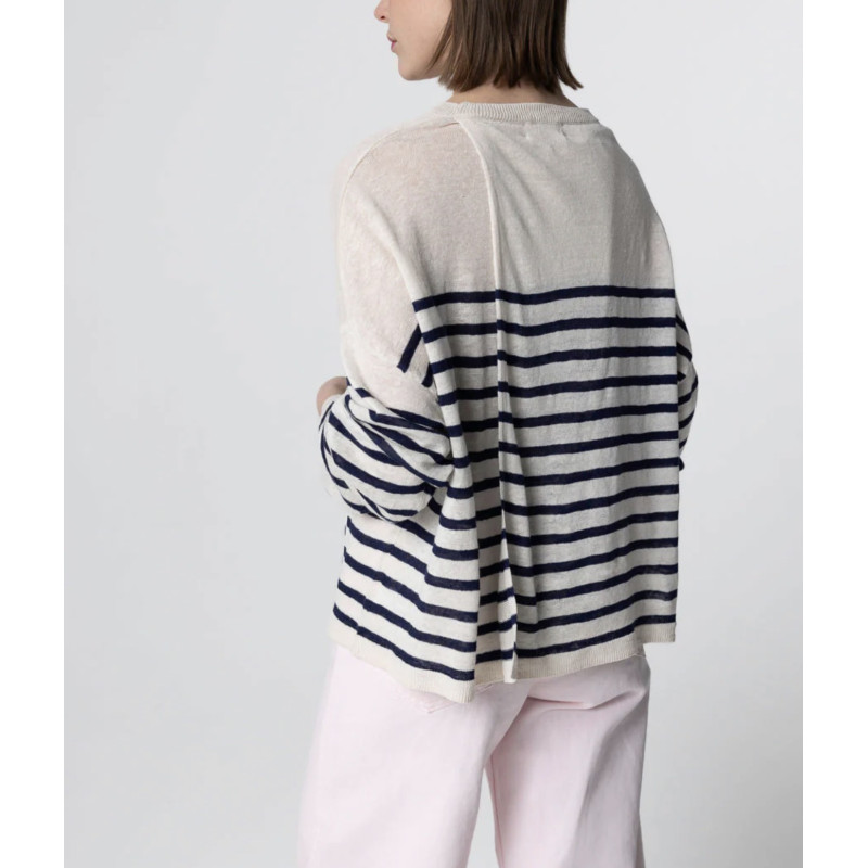 MAJESTIC FILATURES Pull en Lin Blue Moon