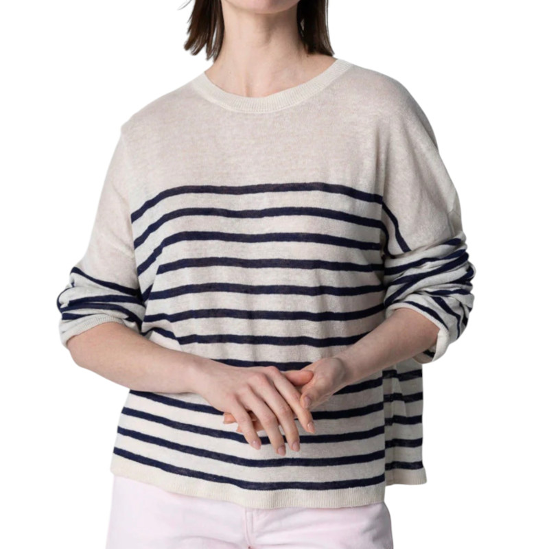 MAJESTIC FILATURES Pull en Lin Blue Moon