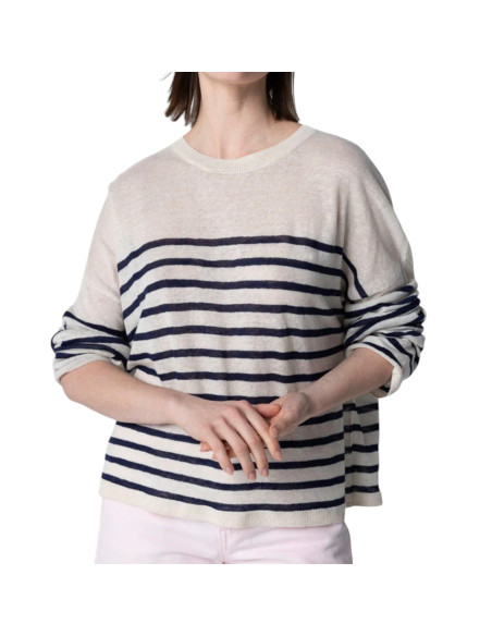 MAJESTIC FILATURES Pull en Lin Blue Moon