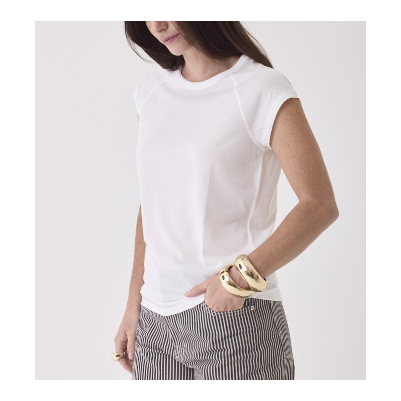 MAJESTIC FILATURES T-Shirt Blanc Col Rond