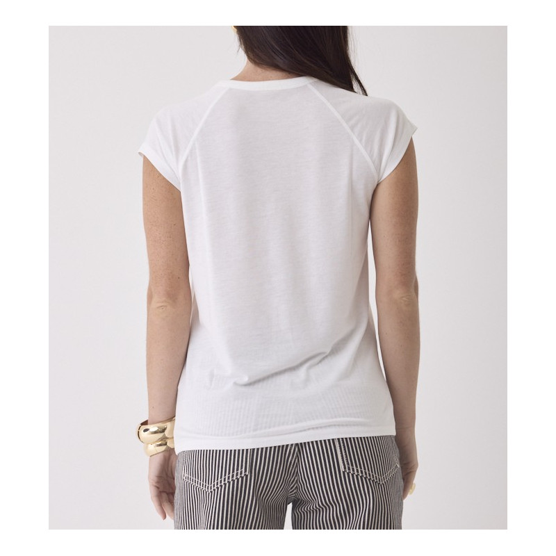 MAJESTIC FILATURES T-Shirt Blanc Col Rond