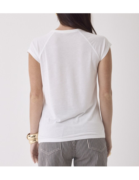 MAJESTIC FILATURES T-Shirt Blanc Col Rond