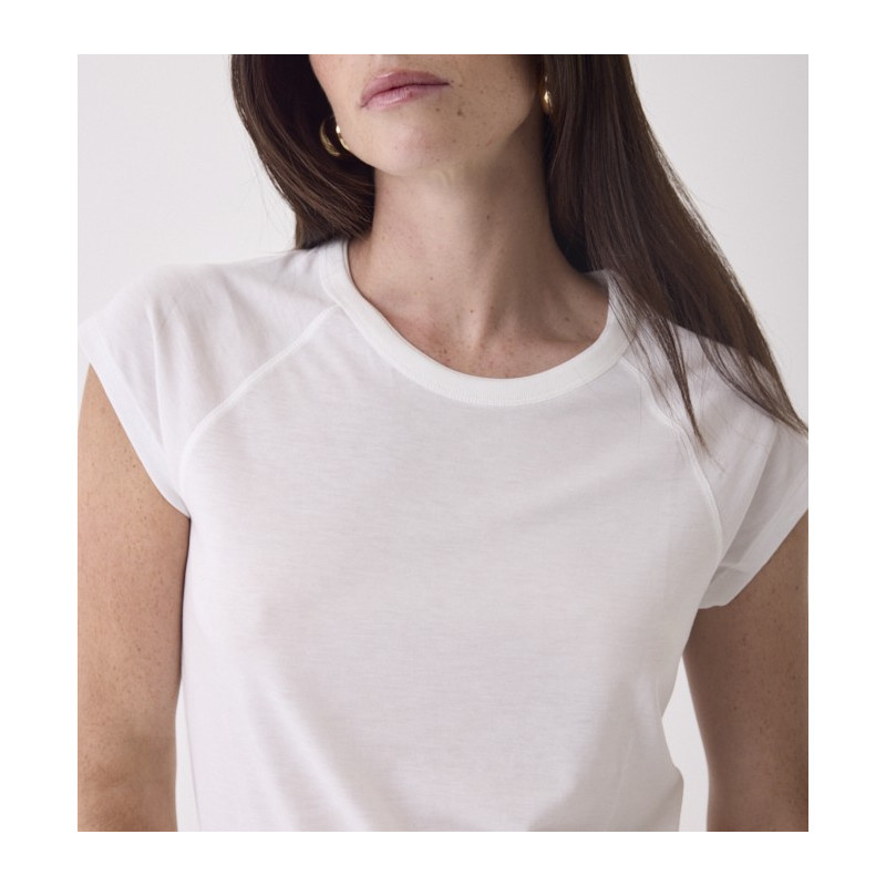 MAJESTIC FILATURES T-Shirt Blanc Col Rond