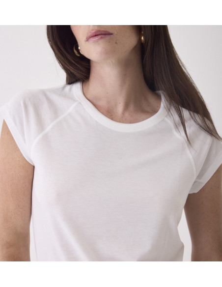 MAJESTIC FILATURES T-Shirt Blanc Col Rond