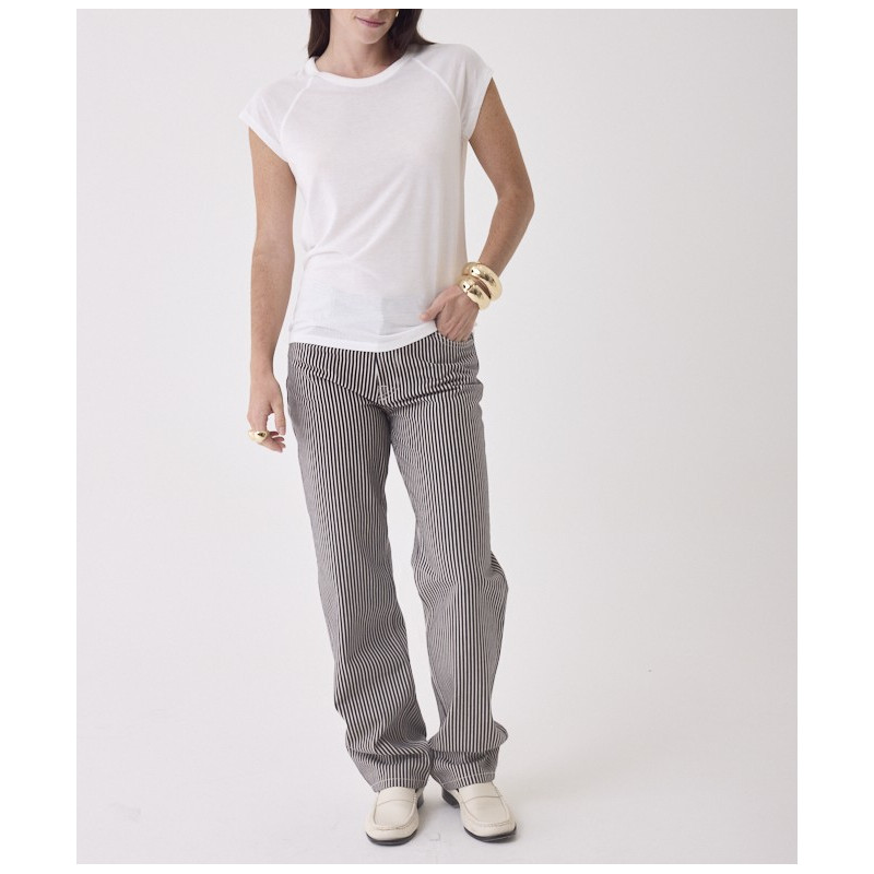 MAJESTIC FILATURES T-Shirt Blanc Col Rond