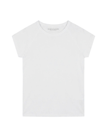 MAJESTIC FILATURES T-Shirt Blanc Col Rond
