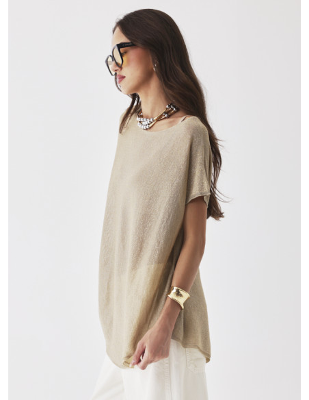 MAJESTIC FILATURES TOP maille fine Doré