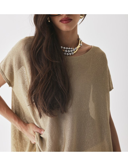 MAJESTIC FILATURES TOP maille fine Doré
