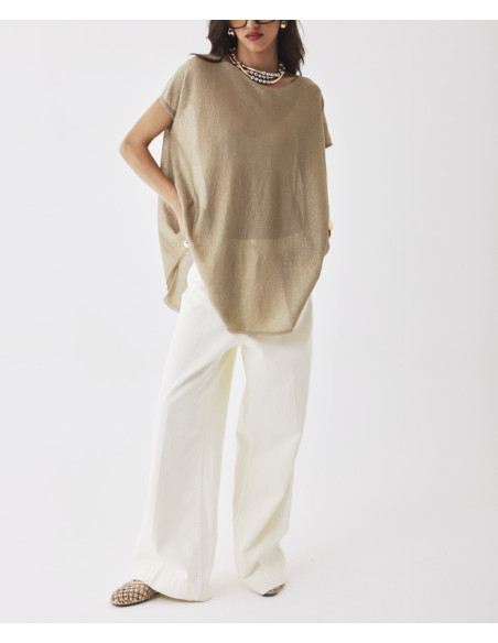 MAJESTIC FILATURES TOP maille fine Doré