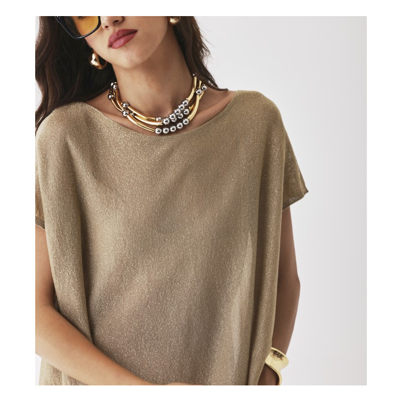 MAJESTIC FILATURES TOP maille fine Doré