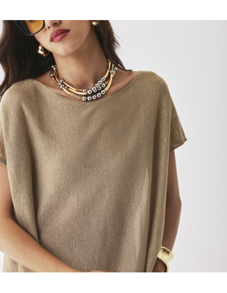 MAJESTIC FILATURES TOP maille fine Doré