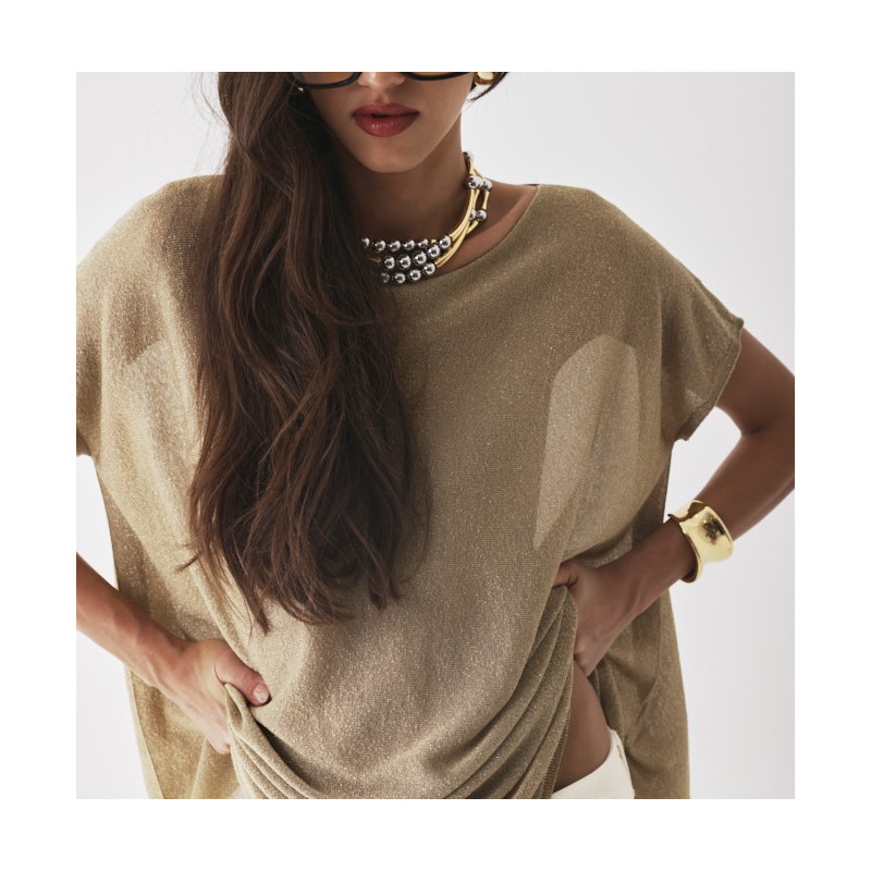 MAJESTIC FILATURES TOP maille fine Doré