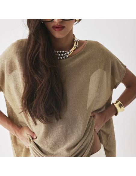 MAJESTIC FILATURES TOP maille fine Doré