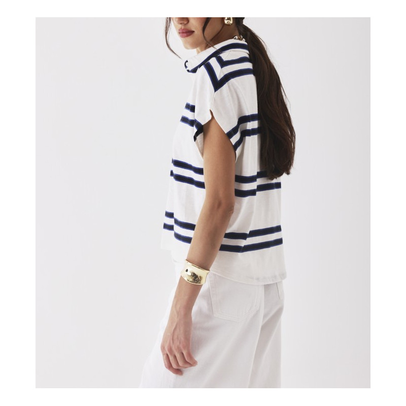 MAJESTIC FILATURES Polo en Coton à Rayures