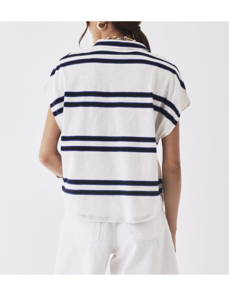 MAJESTIC FILATURES Polo en Coton à Rayures