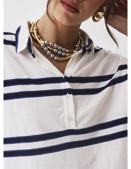 MAJESTIC FILATURES Polo en Coton à Rayures