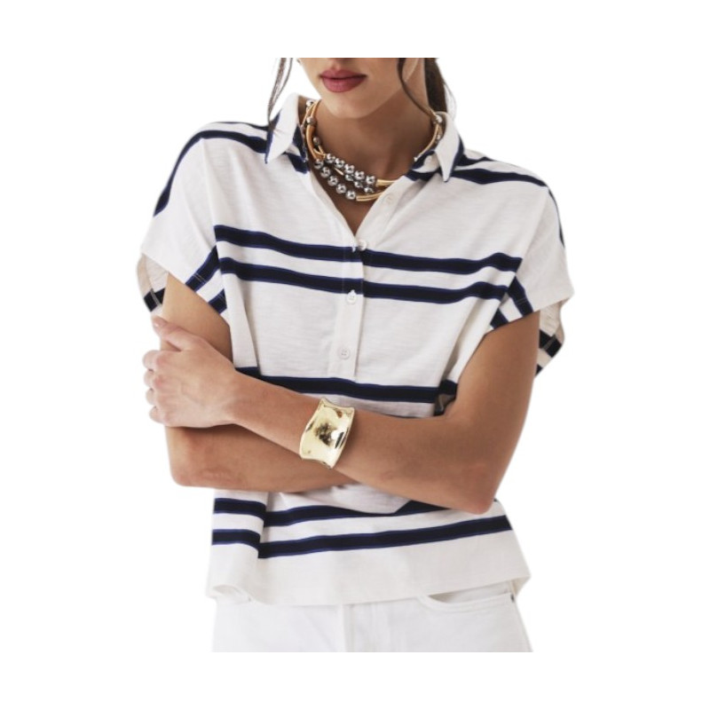 MAJESTIC FILATURES Polo en Coton à Rayures