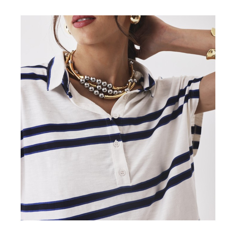 MAJESTIC FILATURES Polo en Coton à Rayures