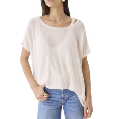MAJESTIC FILATURES T-Shirt en Lin blanc