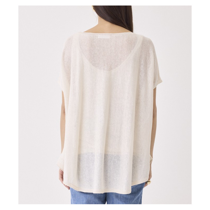 MAJESTIC FILATURES T-Shirt en Lin blanc