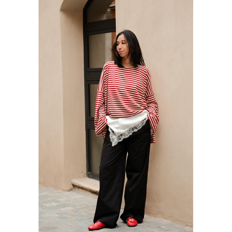 PHISIQUE DU ROLE T-Shirt Marinière Rouge