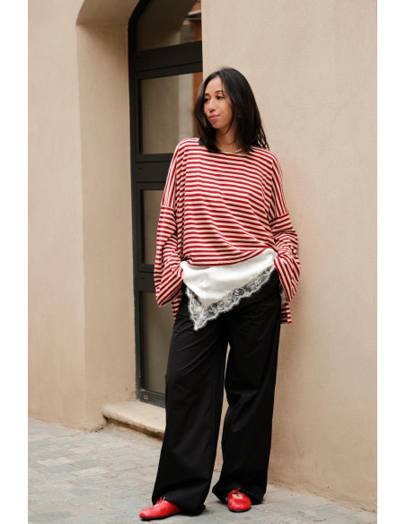 PHISIQUE DU ROLE T-Shirt Marinière Rouge