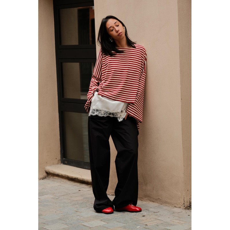 PHISIQUE DU ROLE T-Shirt Marinière Rouge