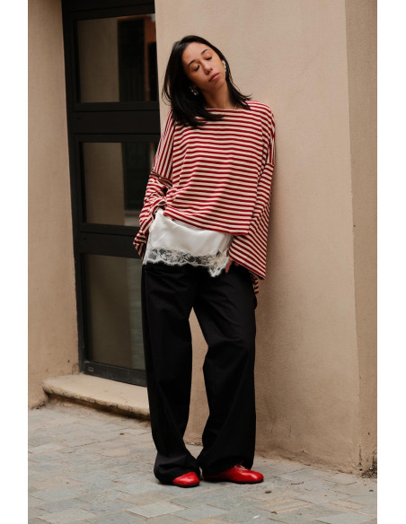 PHISIQUE DU ROLE T-Shirt Marinière Rouge