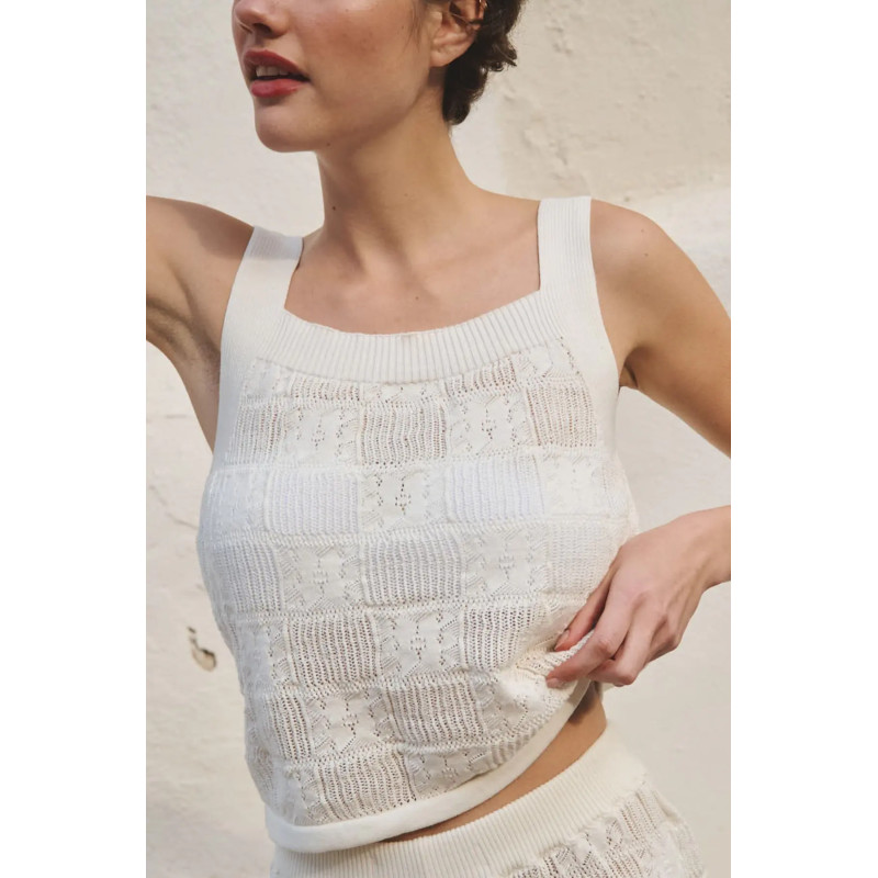 LA NOUVELLE Top BRUNA Crochet Flower